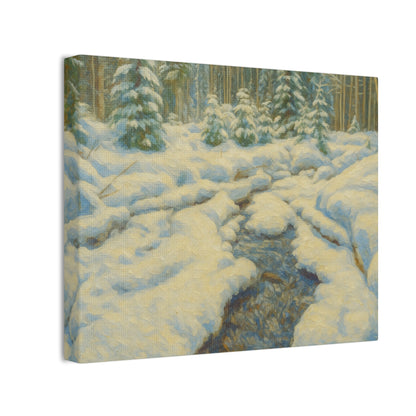 Winter Landscape Canvas Art, Nature Decor, Gallery Wall Art, Cozy Home Accent, Winter Wonderland Painting - TRV
