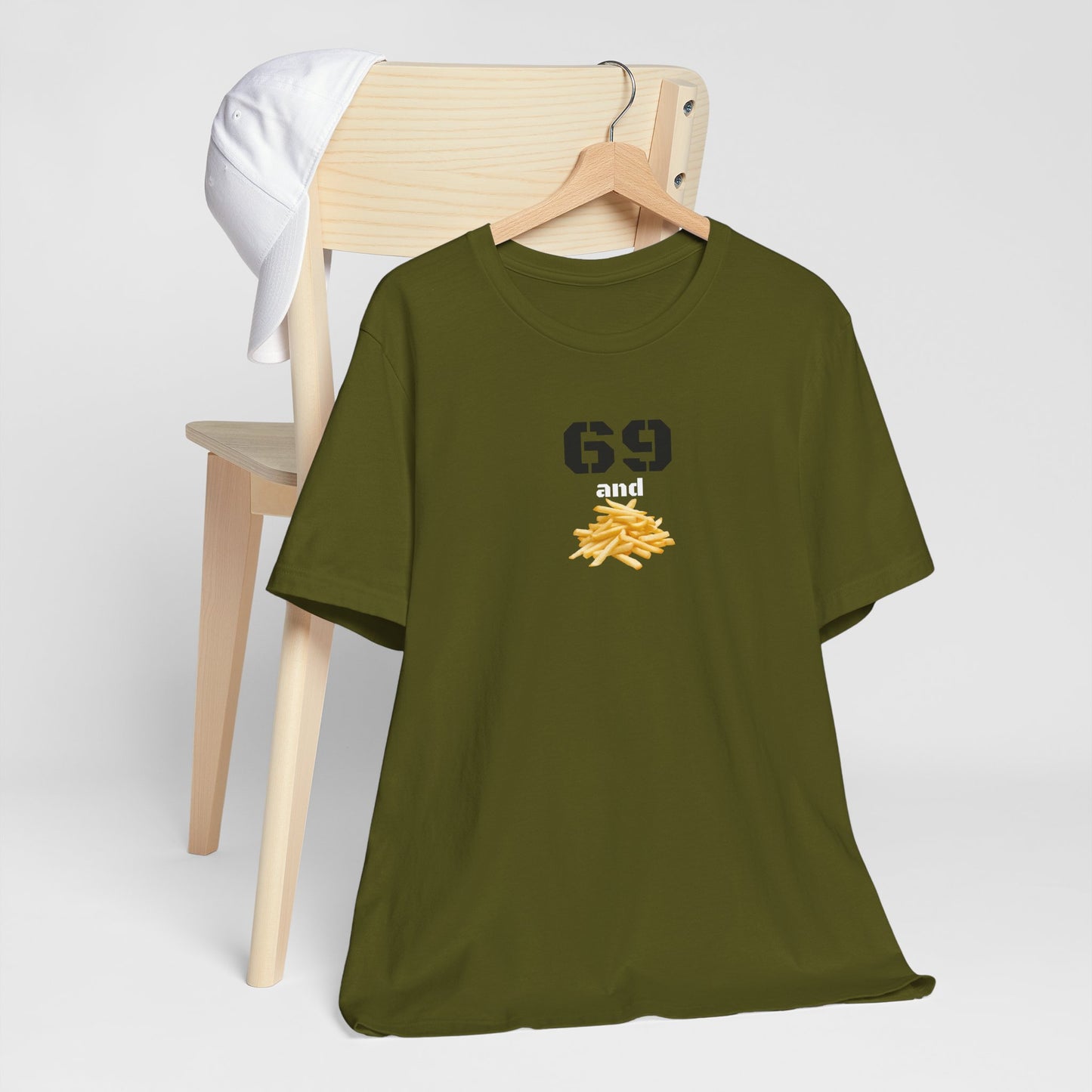 Funny 69 And French Fries Graphic Tee, Casual Humor Shirt, Cute Gift, Stylish Graphic Top, Unisex Quirky T-Shirt, Everyday Wear
