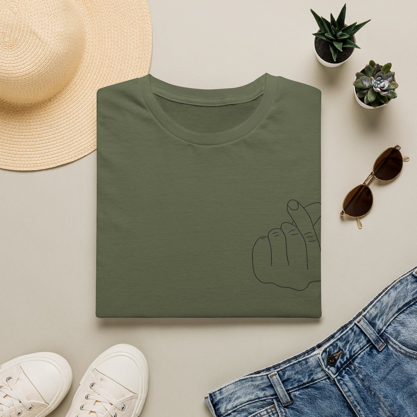 Trendy Unisex Softstyle T-Shirt with Love Hand Gesture Design
