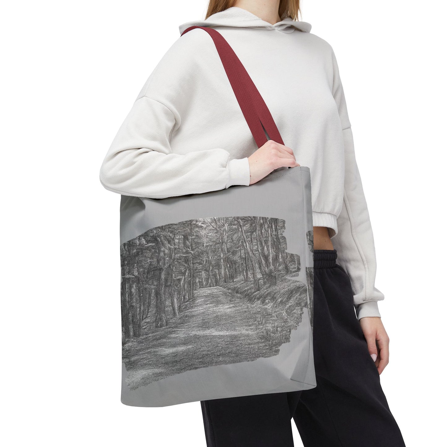 Scenic Path Tote Bag, Reversible Tote, Eco-Friendly Shopper, Outdoor Adventure Bag, Gift for Nature Lovers, Stylish Carryall - TRV