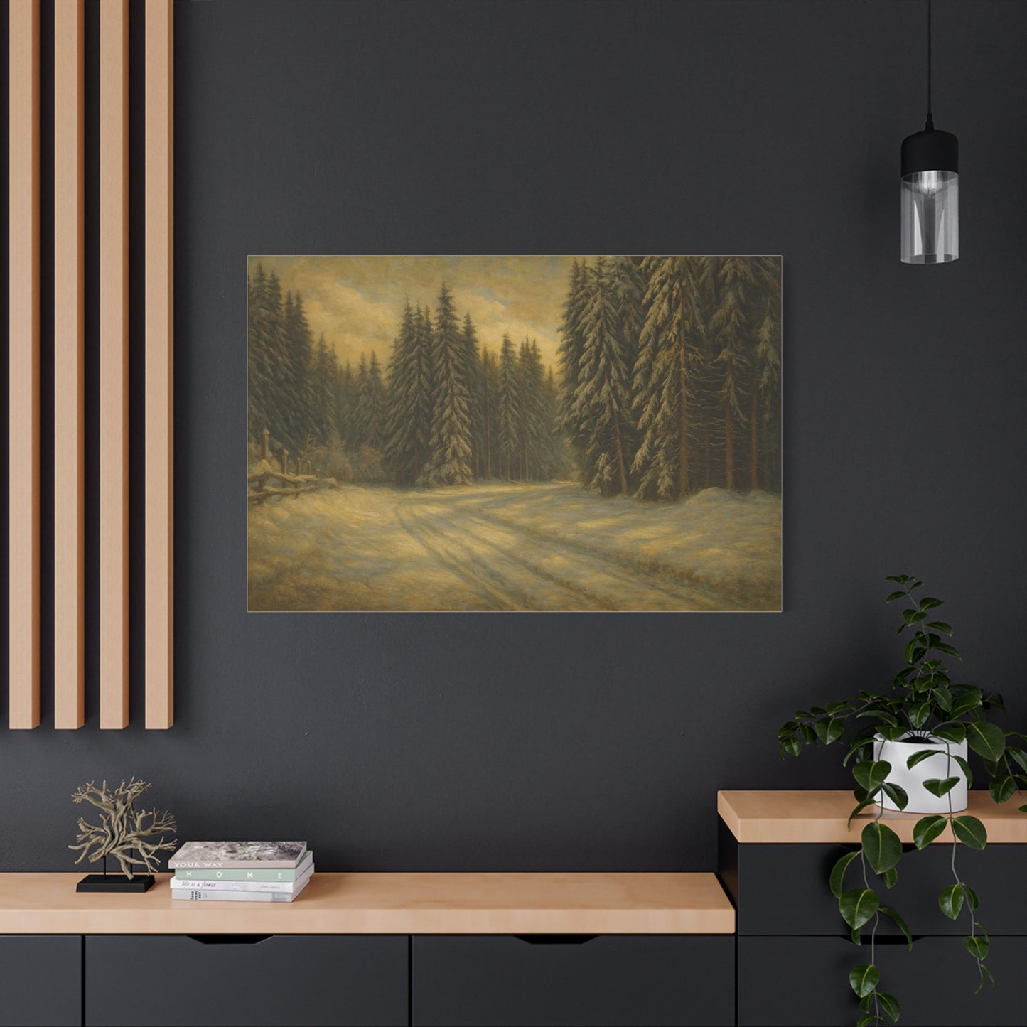 Scenic Forest Canvas Art, Nature Decor for Home, Cozy Wall Art, Perfect Gift for Nature Lovers, Rustic Cabin Decor, Winter Landscape Print - TRV