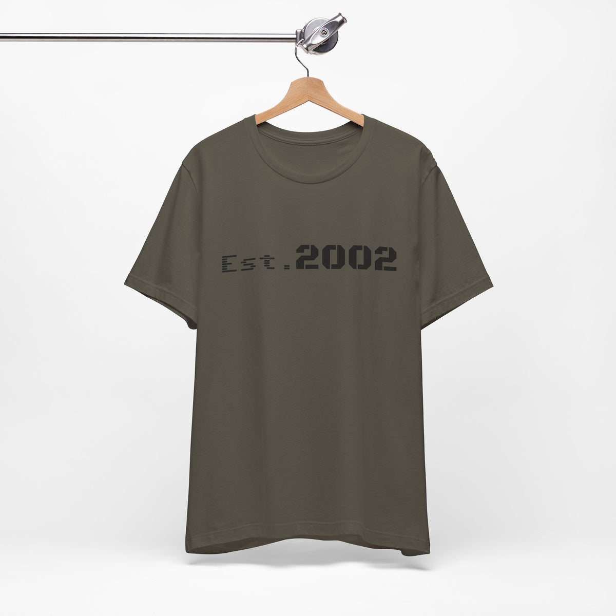 Vintage Est. 2002 T-Shirt by Printify featuring a classic design celebrating the year established, casual anniversary tee.