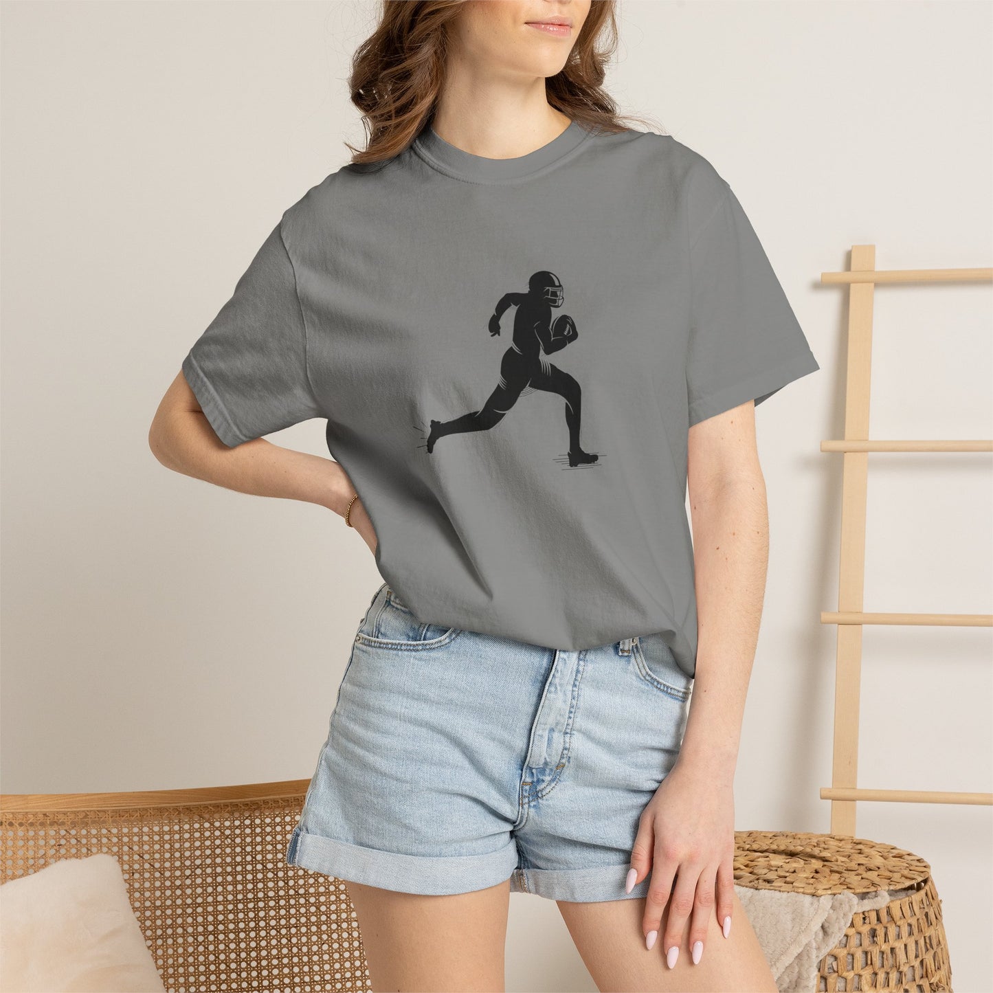 Football Player Graphic Unisex T-Shirt, Casual Sports Tee, Gift for Athletes, Workout Shirt, Everyday Wear, Unique Running Apparel