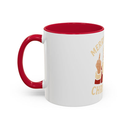 Merry Fucking Christmas Mug — Funny Santa Middle Finger Coffee Cup (11oz & 15oz)