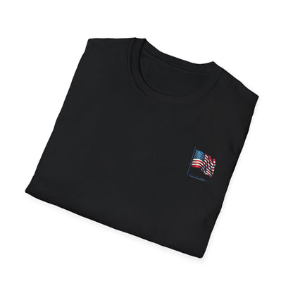 Patriotic Unisex Softstyle T-Shirt, American Flag Tee, USA Pride Shirt, Perfect for Independence Day, Casual Wear - TRV