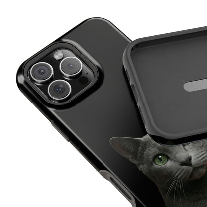Russian Blue Cat Phone Case — Magnetic Impact-Resistant iPhone Cover