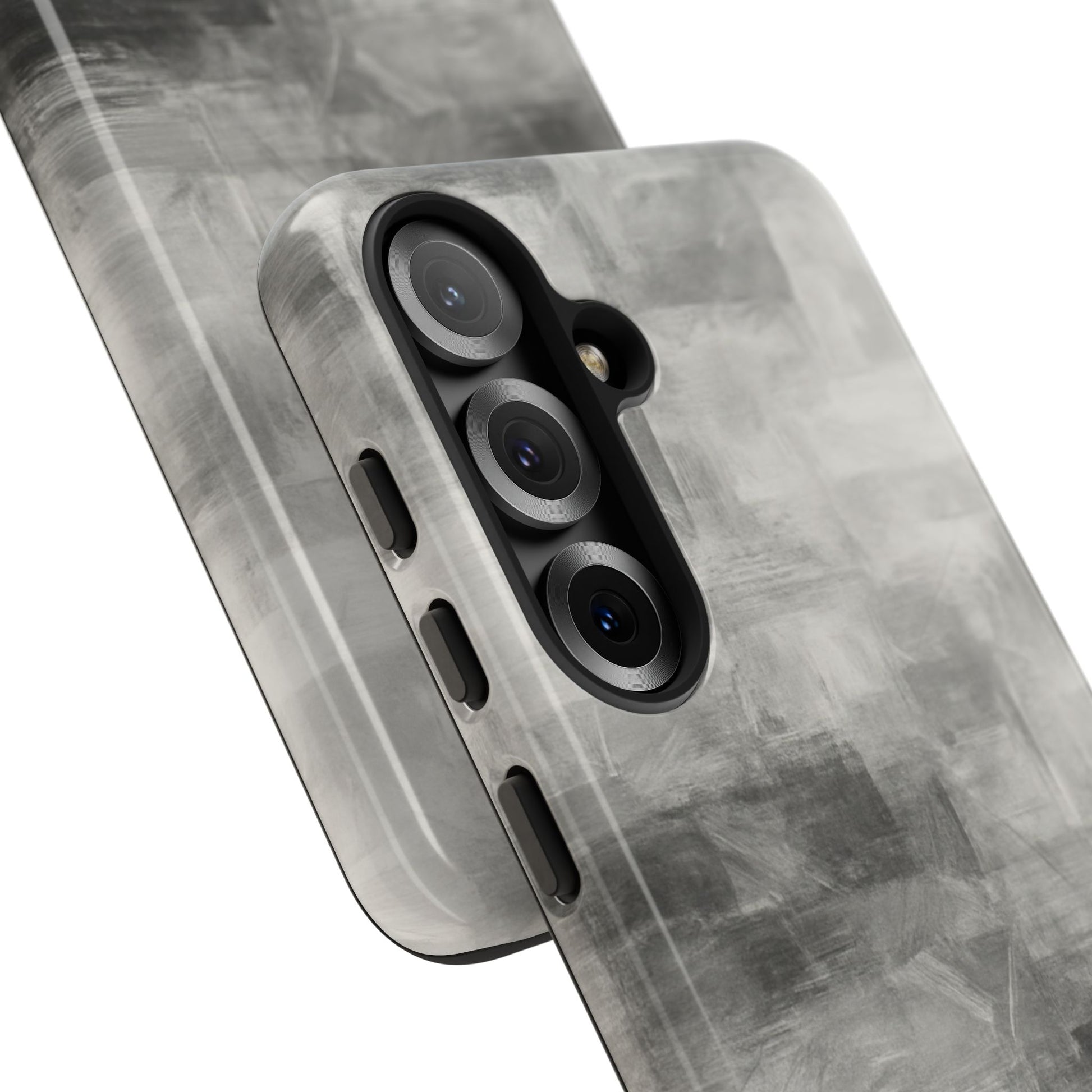 Abstract gray grid phone case for iPhone, tough protective cover by Printify with modern geometric design.