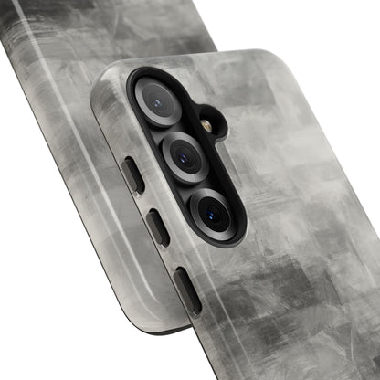 Abstract gray grid phone case for iPhone, tough protective cover by Printify with modern geometric design.