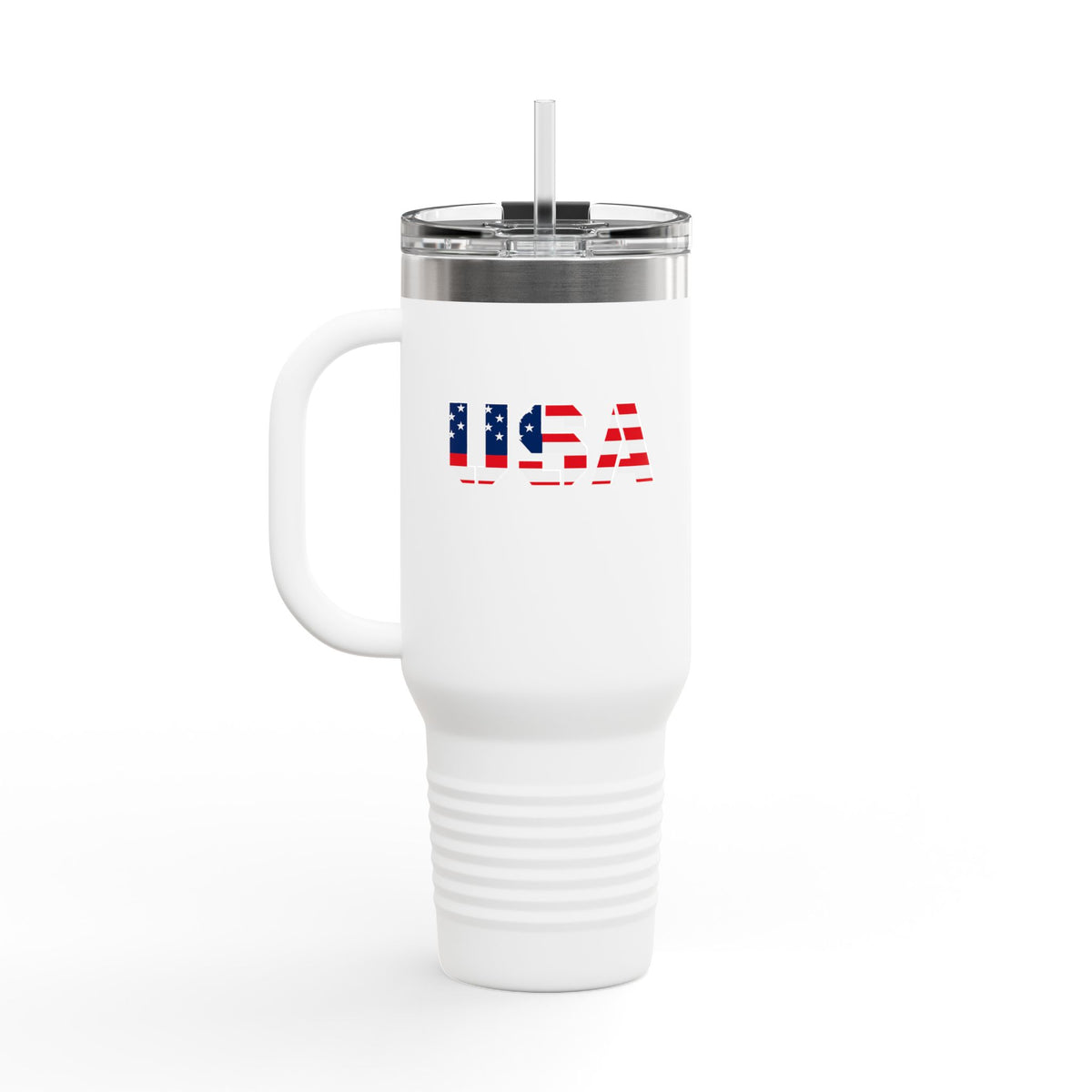 USA design 40oz insulated stainless steel travel mug with handle - view 12