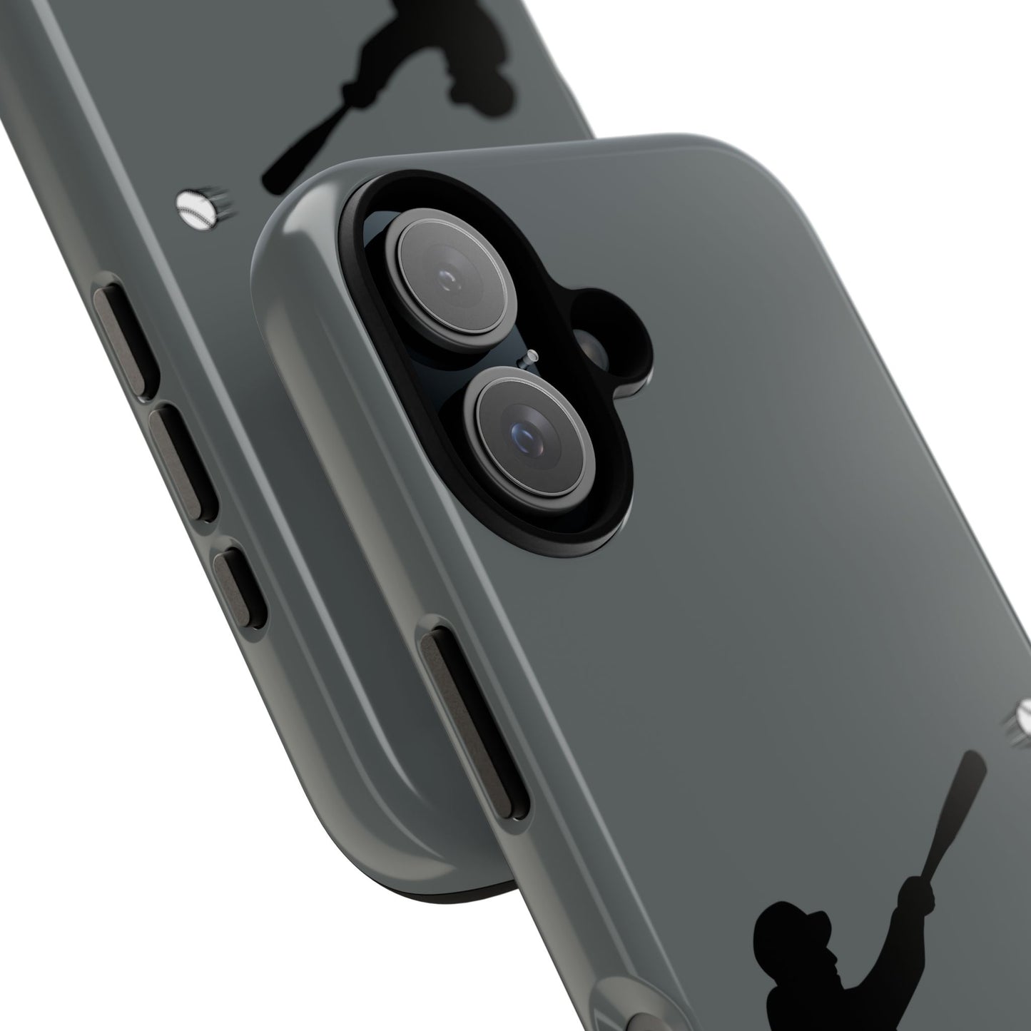 Printify baseball batter phone case, tough protective smartphone cover featuring a baseball player design.