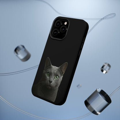 Russian Blue Cat Phone Case — Magnetic Impact-Resistant iPhone Cover