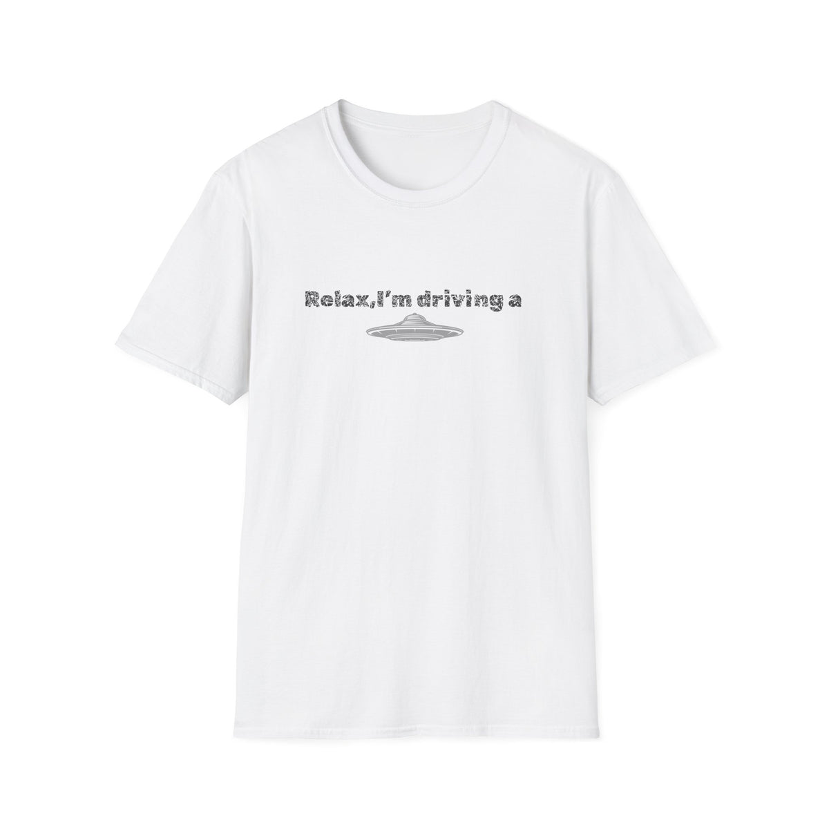 Black UFO T-shirt by Printify featuring a humorous alien graphic, perfect for sci-fi fans and casual wear.