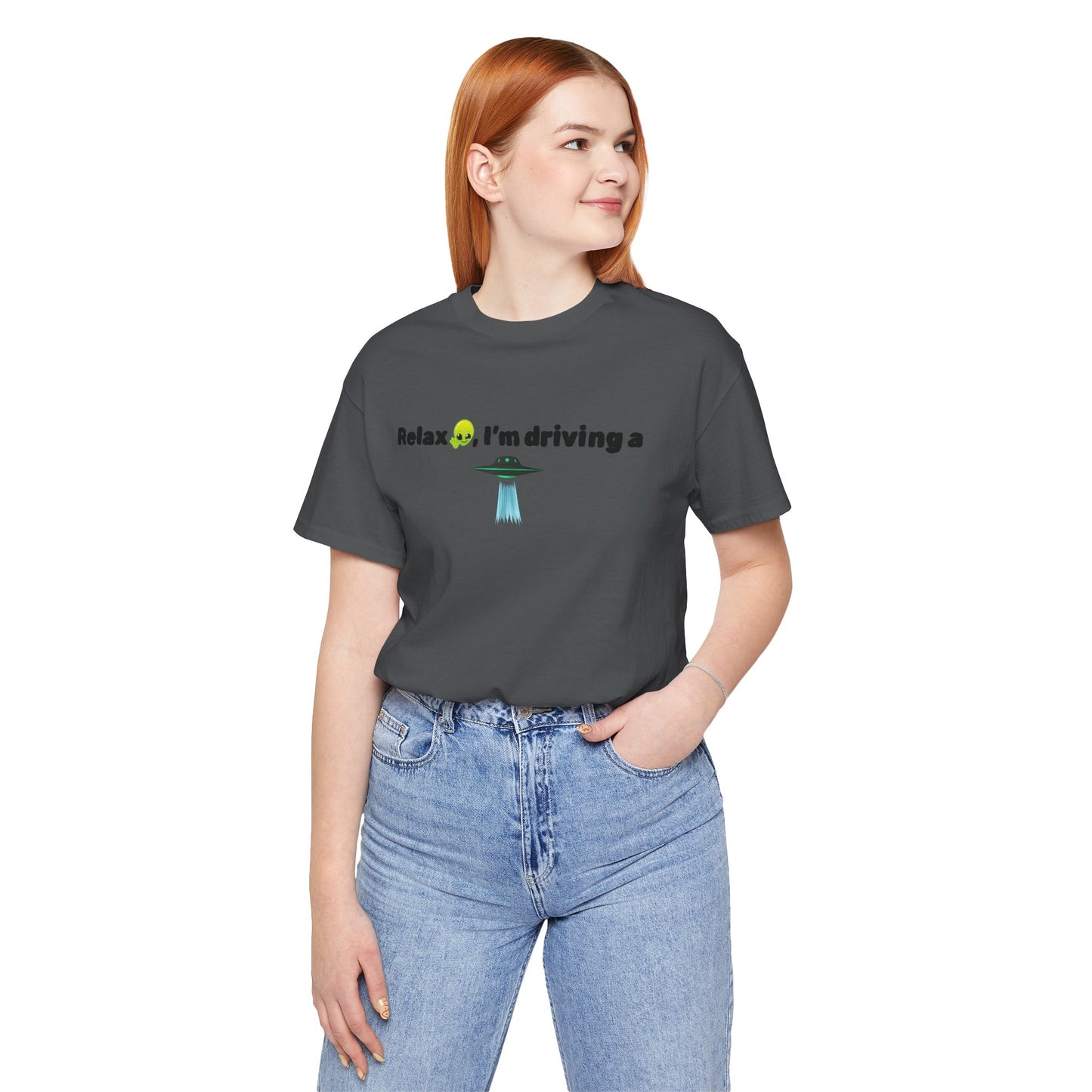 Alien Driving Unisex Tee - Fun Casual Shirt, Gifts for UFO Lovers, Quirky Humor T-Shirt, Perfect for Road Trips, Unique Birthday Present