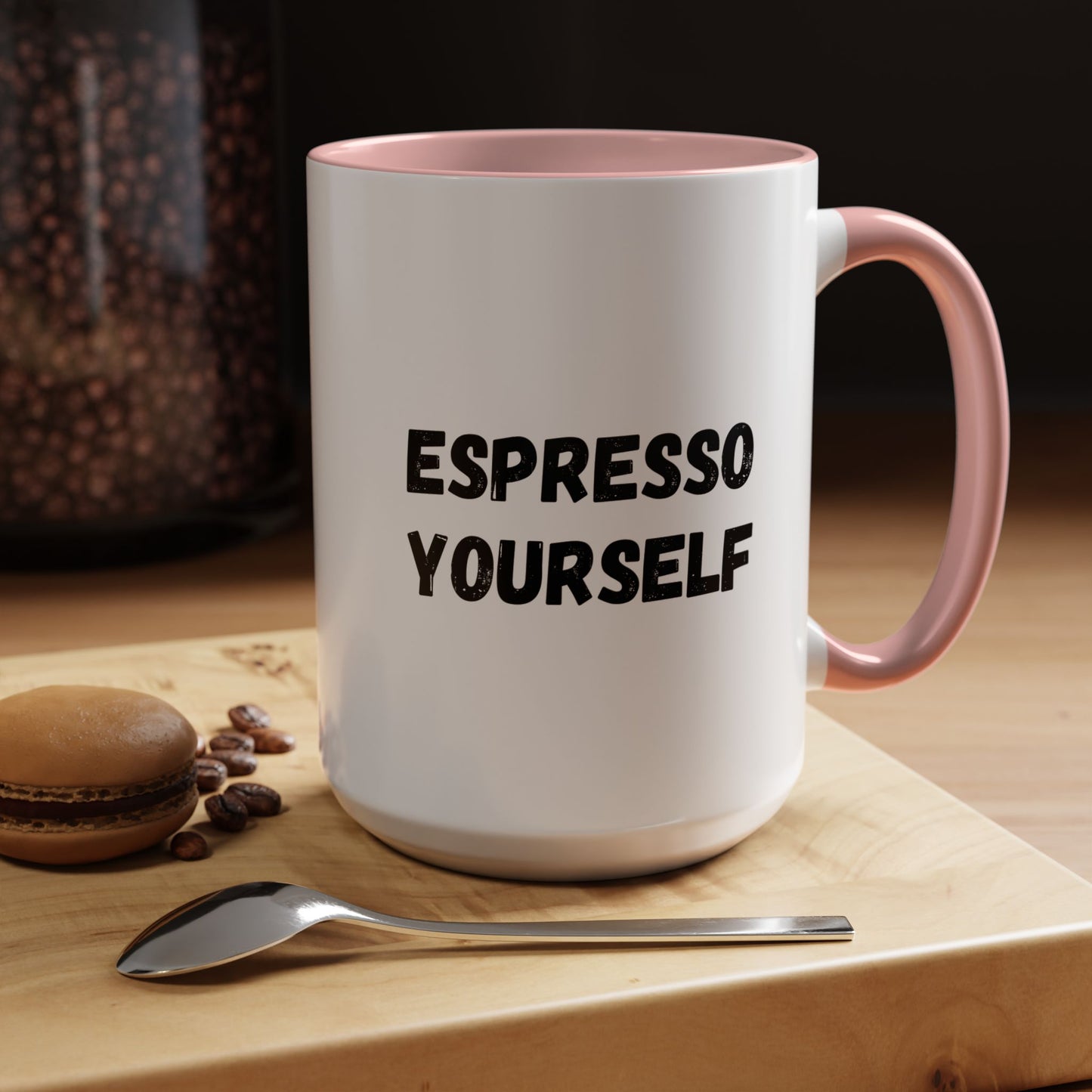 Espresso Yourself Coffee Mug - Fun Black Accented Mug for Coffee Lovers, Great Gift for Birthdays, Christmas, and Housewarming