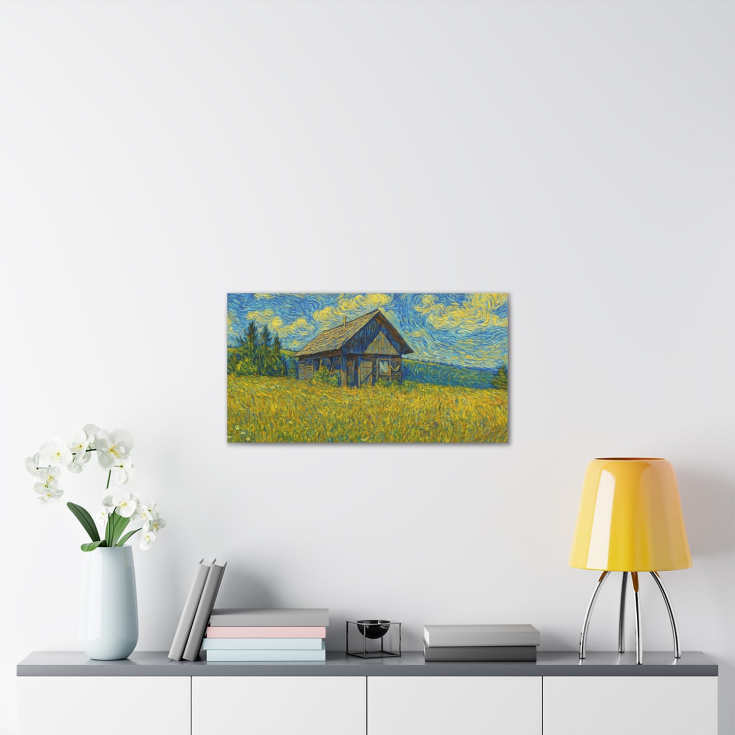 Starry Field Barn Canvas Print