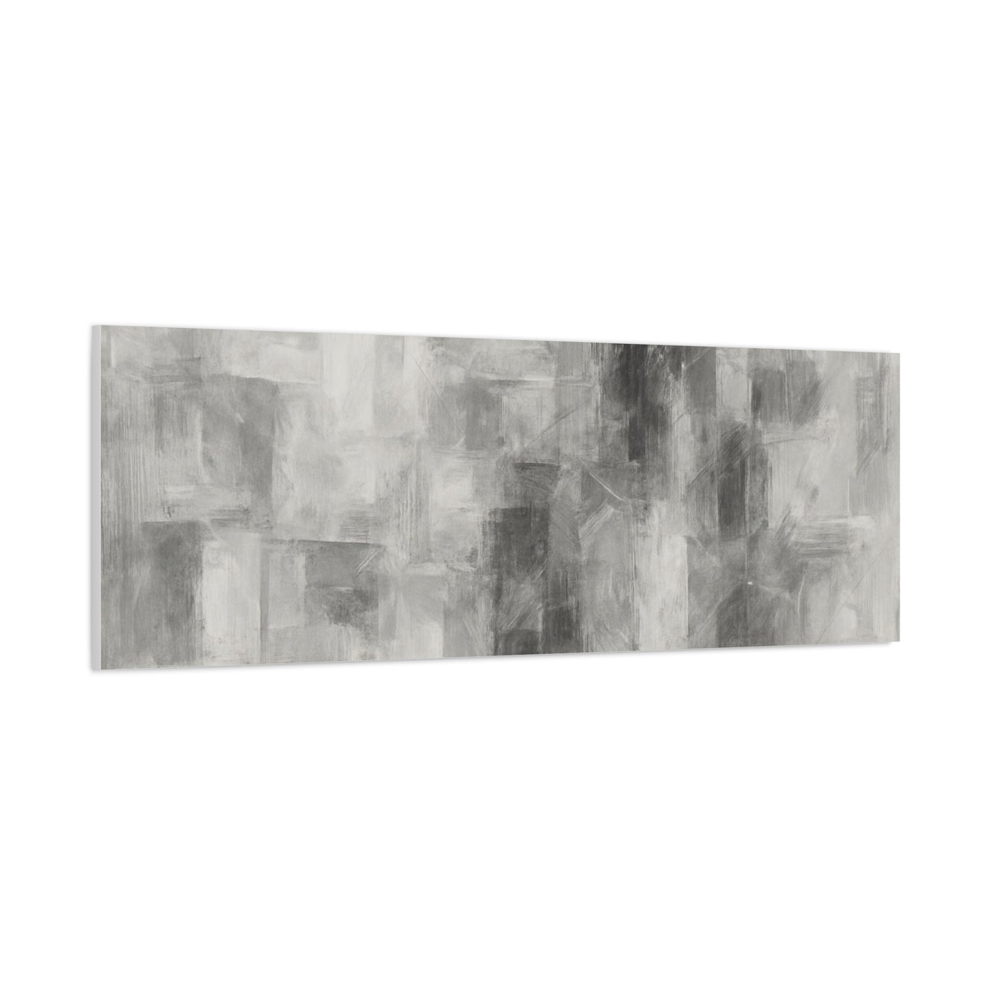 Abstract grey brushstroke canvas wall art by Printify, neutral modern matte stretched canvas for contemporary home decor.