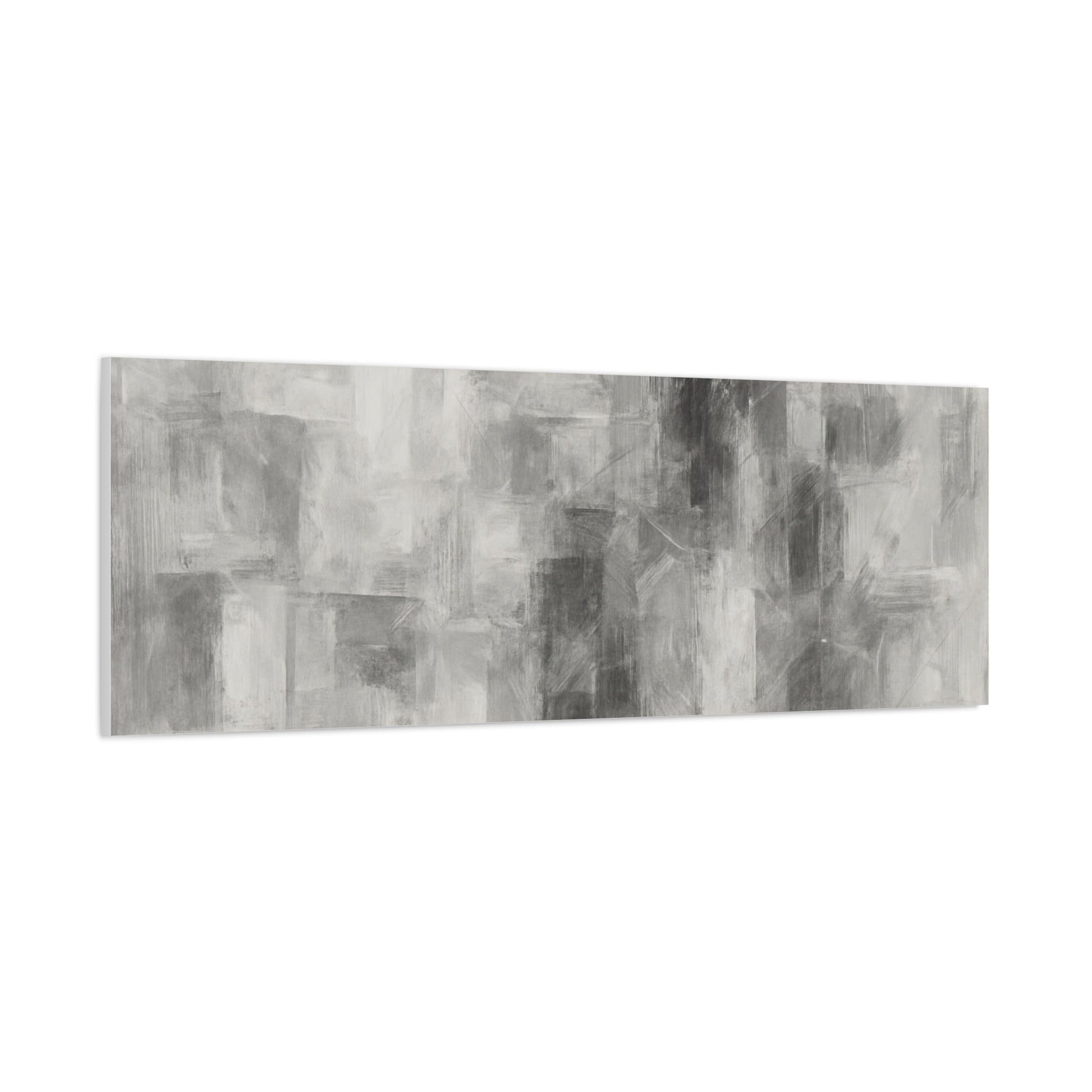Abstract grey brushstroke canvas wall art by Printify, neutral modern matte stretched canvas for contemporary home decor.
