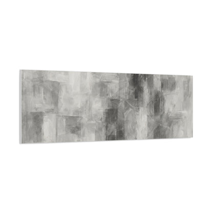 Abstract grey brushstroke canvas wall art by Printify, neutral modern matte stretched canvas for contemporary home decor.