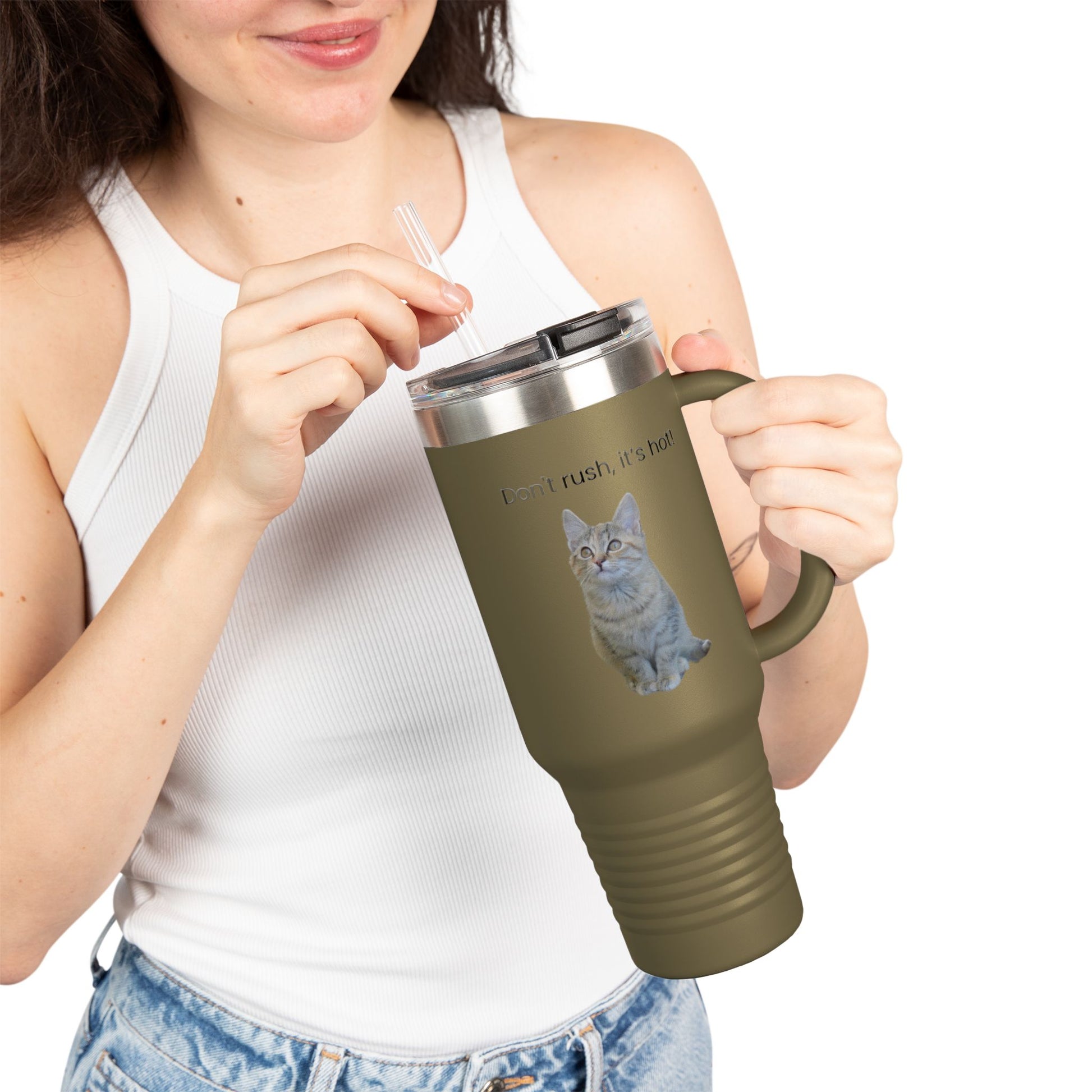 Funny Cat Insulated Travel Mug - 40oz - Perfect for Hot Drinks - TRV