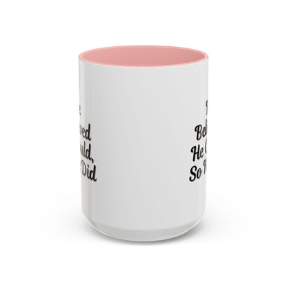 Printify "He Believed He Could So He Did" inspirational coffee mug with motivational quote and ceramic design.