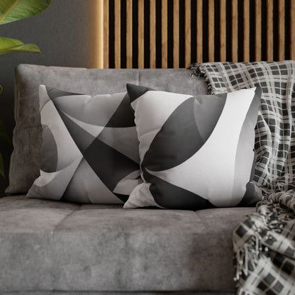 Abstract Black White Wave Pillowcase | Square Pillow