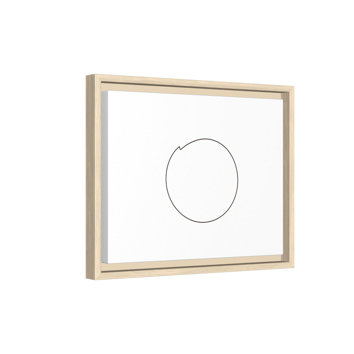 Framed matte canvas wall art featuring a minimal circular line design, by Printify, ideal for modern interior decor.