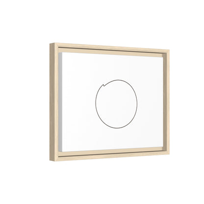 Framed matte canvas wall art featuring a minimal circular line design, by Printify, ideal for modern interior decor.