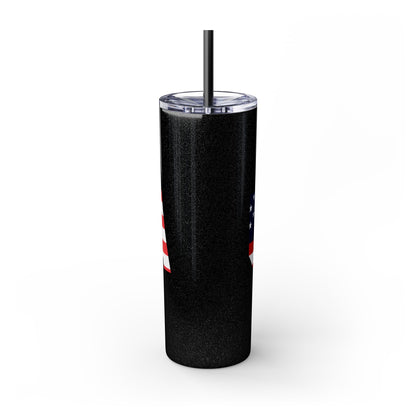 Skinny Tumbler — USA Flag 20oz Straw Tumbler (Patriotic Travel Cup)