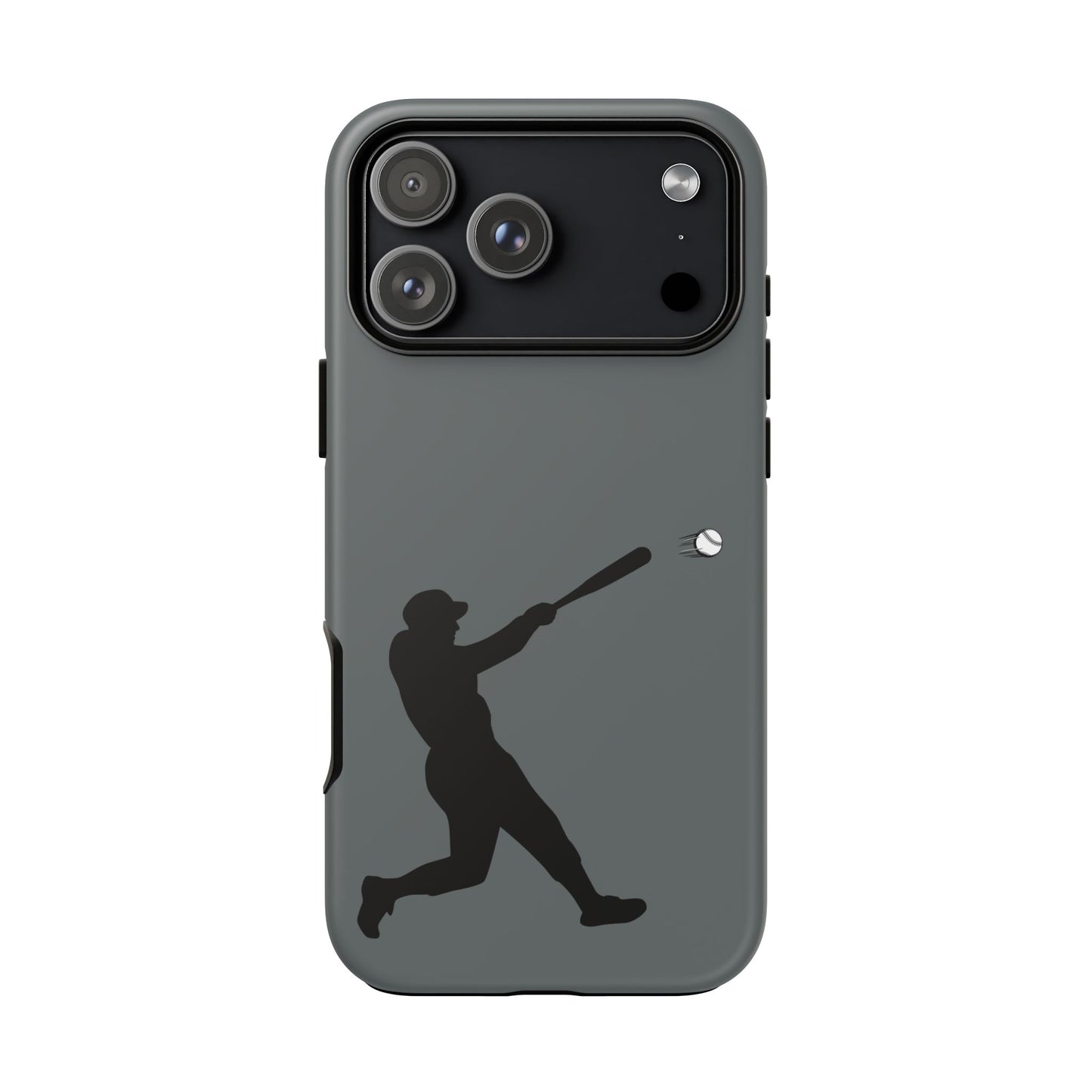 Printify baseball batter phone case, tough protective smartphone cover featuring a baseball-themed design for fans.