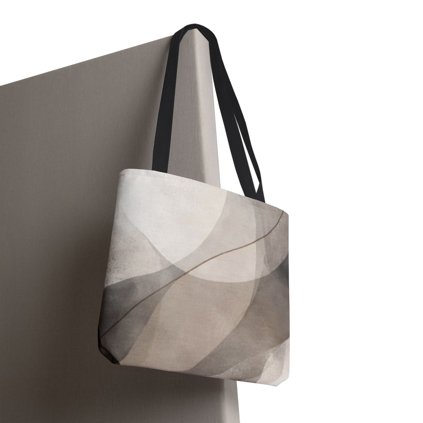 Neutral Abstract Watercolor Waves Tote Bag | All-Over Print