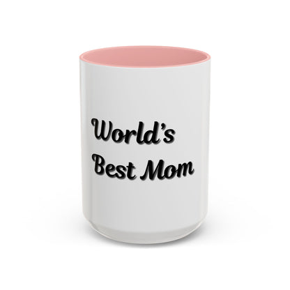 World's Best Mom Accent Coffee Mug - 11oz & 15oz - Perfect Gift for Mother's Day - TRV