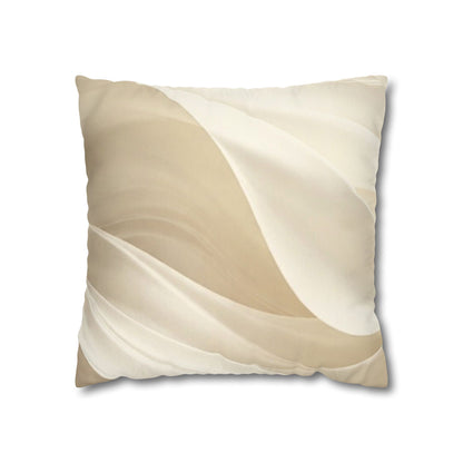 Beige Abstract Wave Pillowcase | Faux Suede Square Pillow Cover