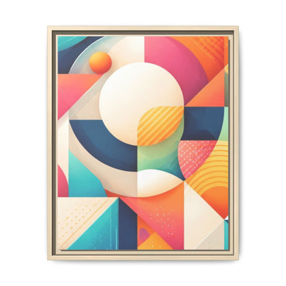 Colorful Geometric Abstract Art Matte Canvas Framed