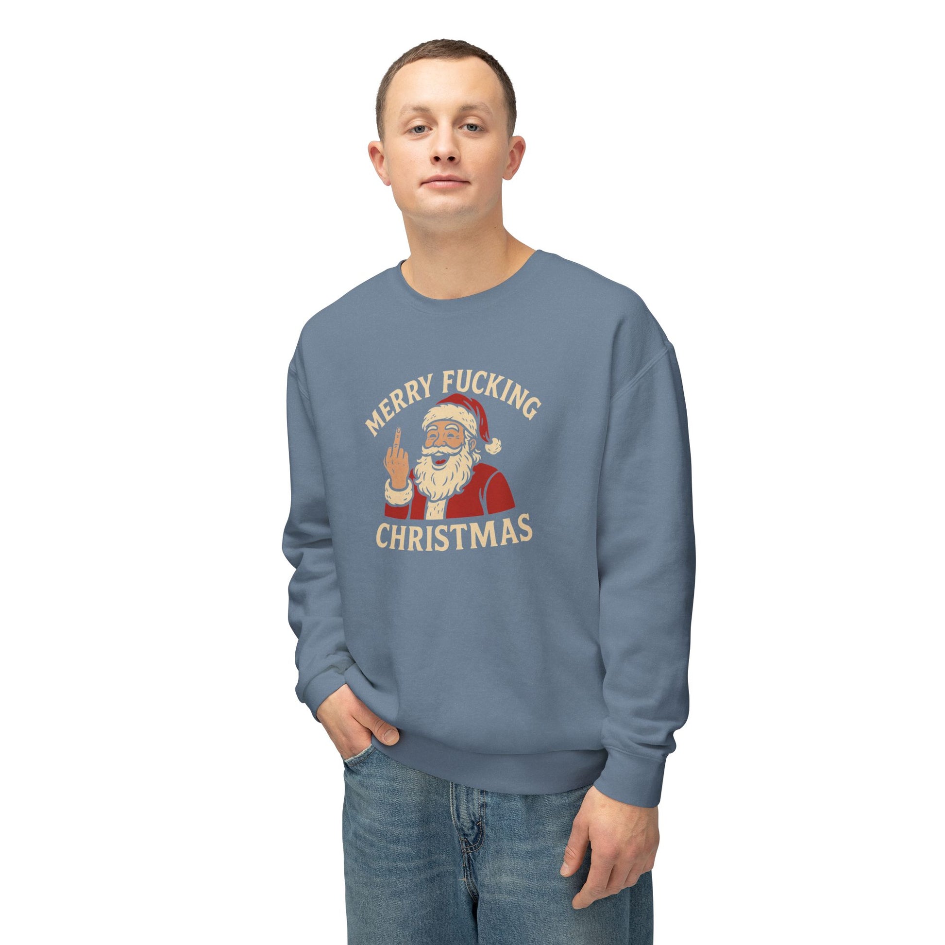 Merry Christmas Sweatshirt, Funny Holiday Crewneck, Unisex Gift, Christmas Apparel, Sarcastic Sweatshirt, Unique Holiday Clothing - TRV