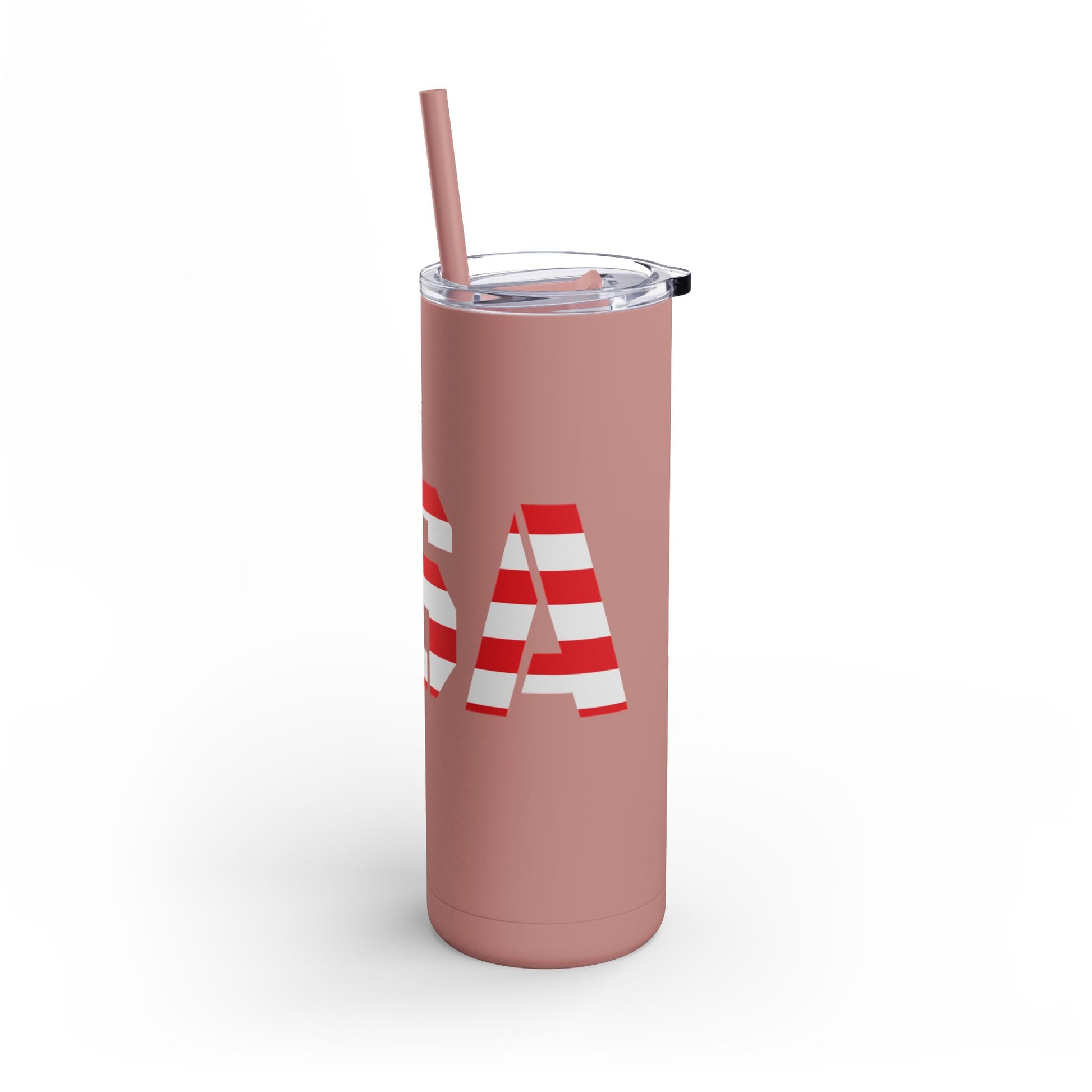 USA Flag Tumbler - 20oz Skinny Matte Drinkware, Travel Mug, Patriotic Gift, Fourth of July, Summer BBQ, Camping, Outdoor - TRV