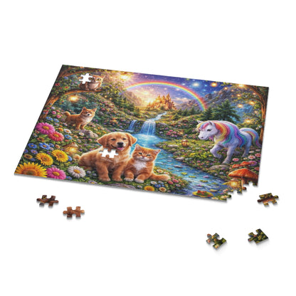 Rainbow Unicorn and Puppies Puzzle