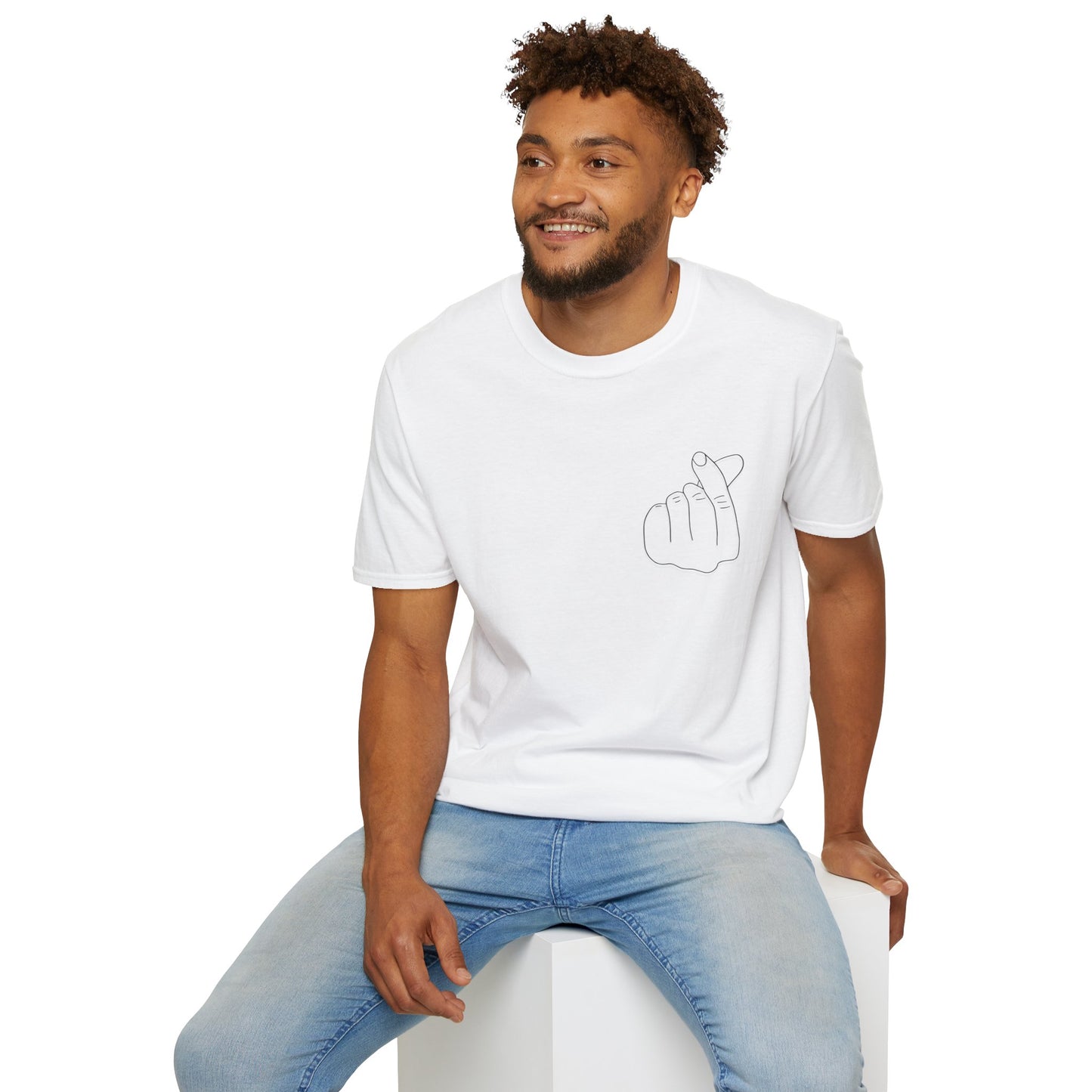 Trendy Unisex Softstyle T-Shirt with Love Hand Gesture Design