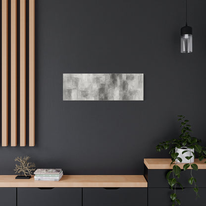 Abstract grey brushstroke canvas wall art by Printify, neutral modern matte stretched canvas for contemporary home decor.