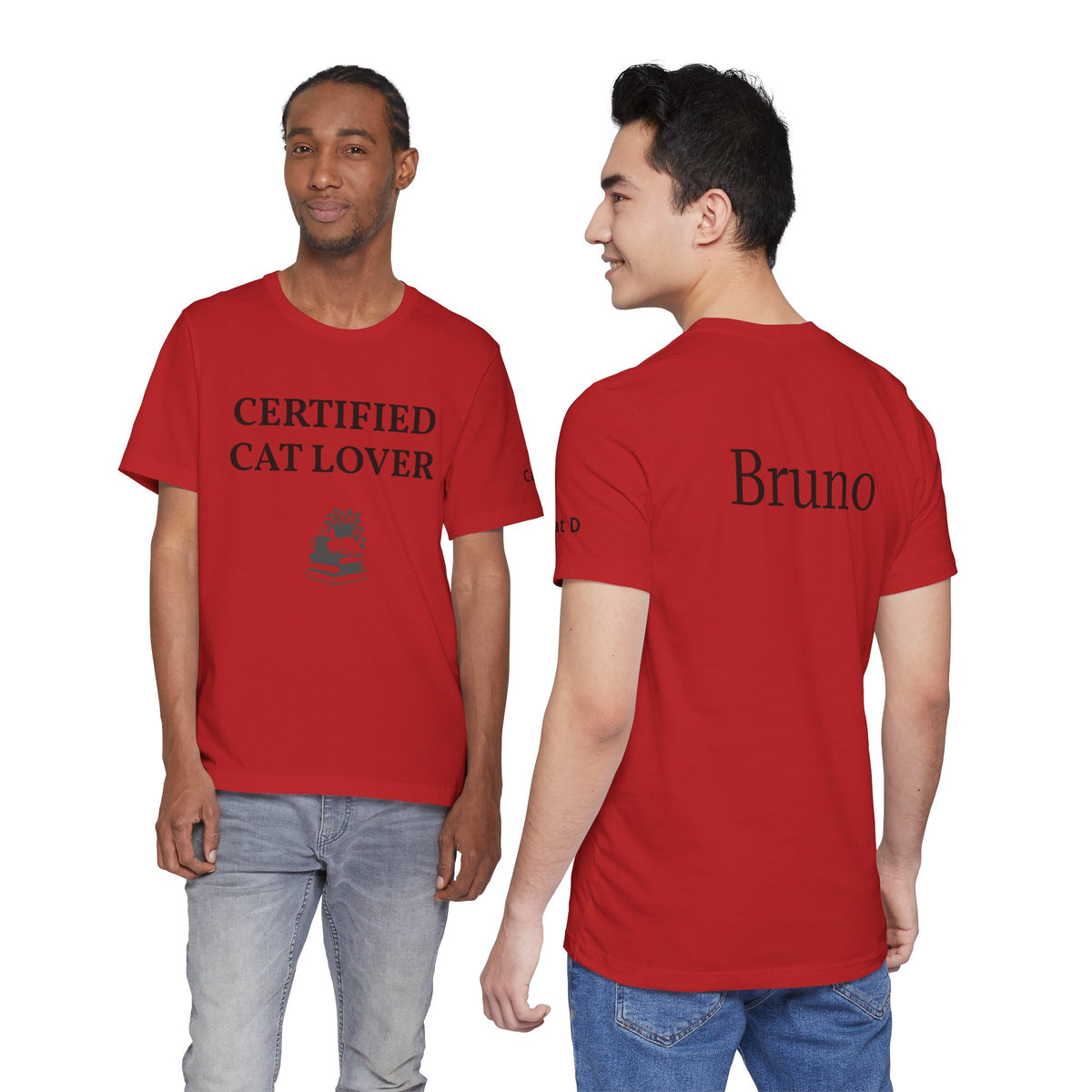 Unisex custom T-shirt by Printify with personalized design, plain fabric, and relaxed fit shown in the image.