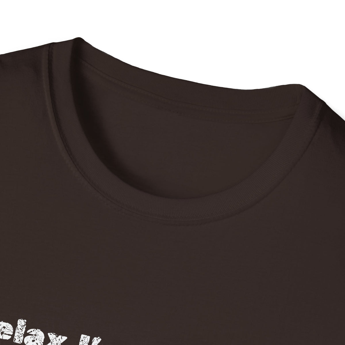 Pink heart graphic on a Relax, I’m a Truck Driver T-Shirt by Printify, featuring humorous trucker slogan on casual tee.