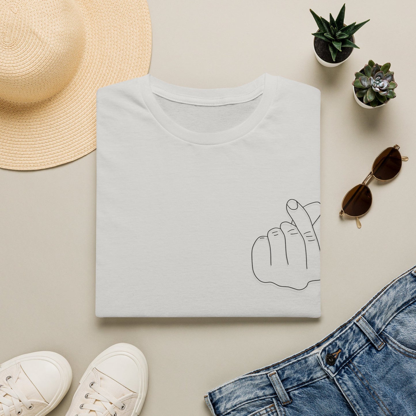 Trendy Unisex Softstyle T-Shirt with Love Hand Gesture Design