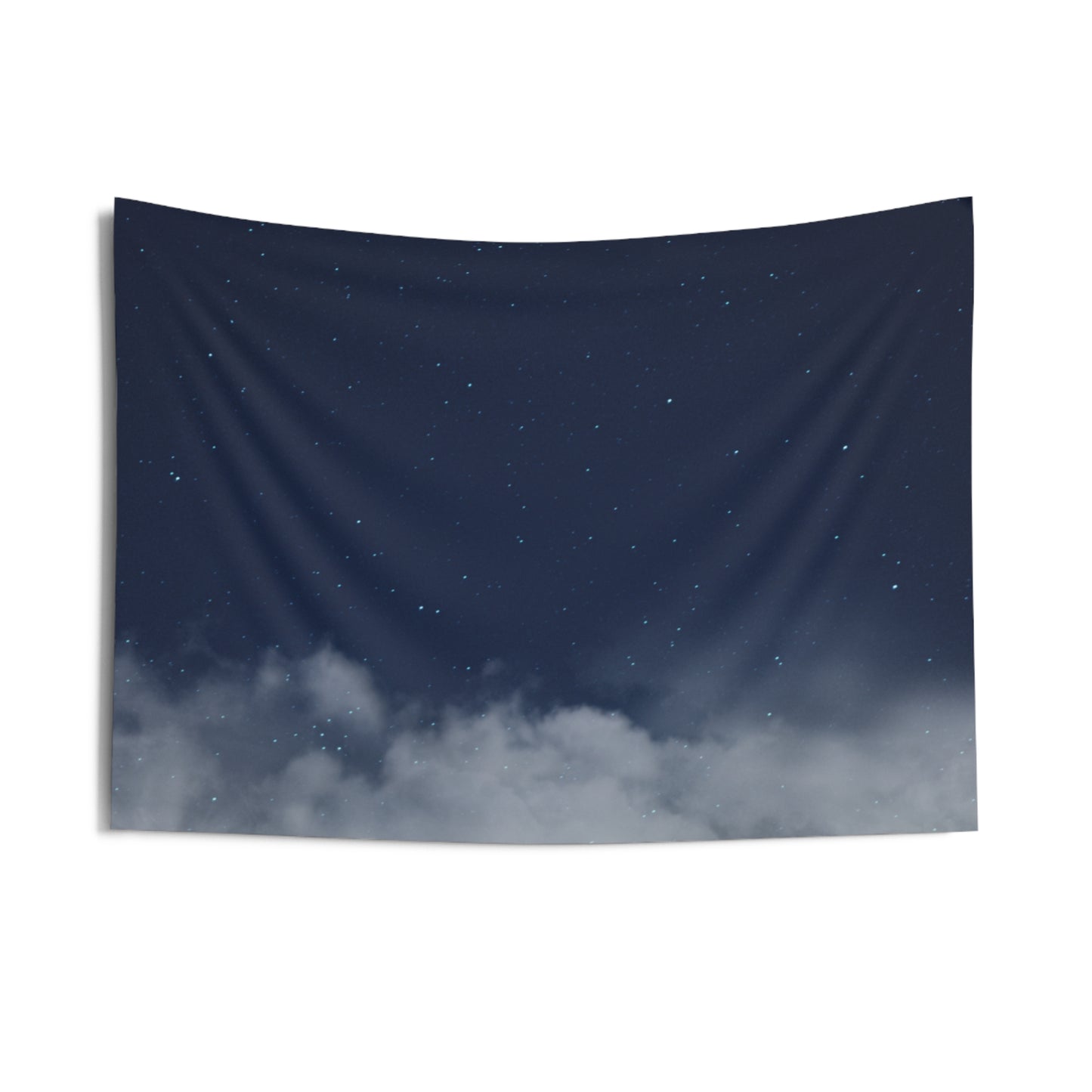 Night Sky Cloud Tapestry — Starry Blue Wall Hanging for Bedroom & Meditation