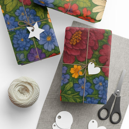 Floral Bouquet Wrapping Paper Roll — Vintage Garden Pattern