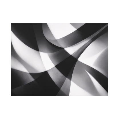 Abstract Black and White Swirl Matte Canvas