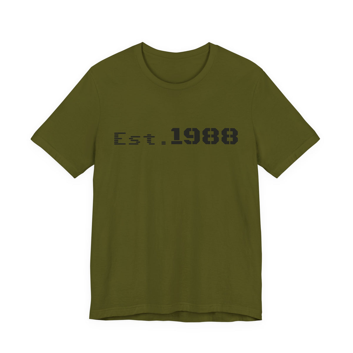 Retro logo T-shirt from Printify featuring "Est. 1988" design, casual cotton tee with vintage-inspired print.