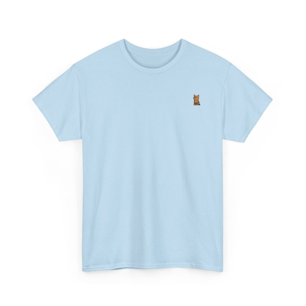 Cute brown kitten graphic T-shirt for cat lovers, featuring a cozy design on a comfortable Printify T-shirt.