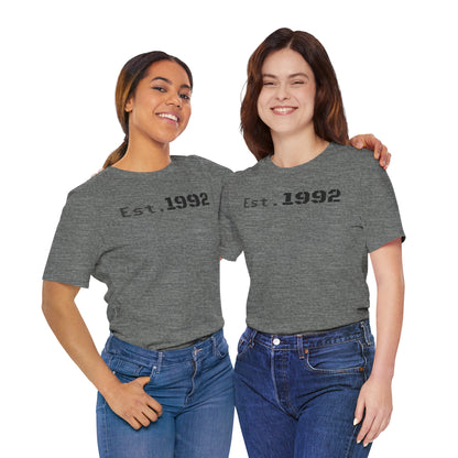 Est. 1992 Unisex Jersey Tee - Retro Birthday Gift, Casual Wear, Cool Vintage T-Shirt, Gift for Him, Gift for Her - TRV