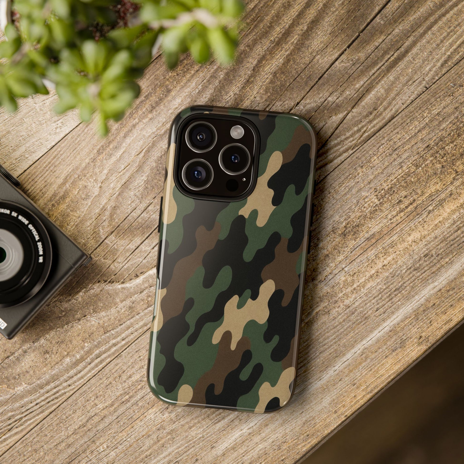 Camouflage tough phone case from Printify, rugged camo protective cover for smartphones with durable design.