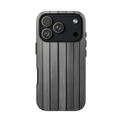 Ribbed metal texture iPhone phone case by Printify, tough protective cover with durable metal-style design.