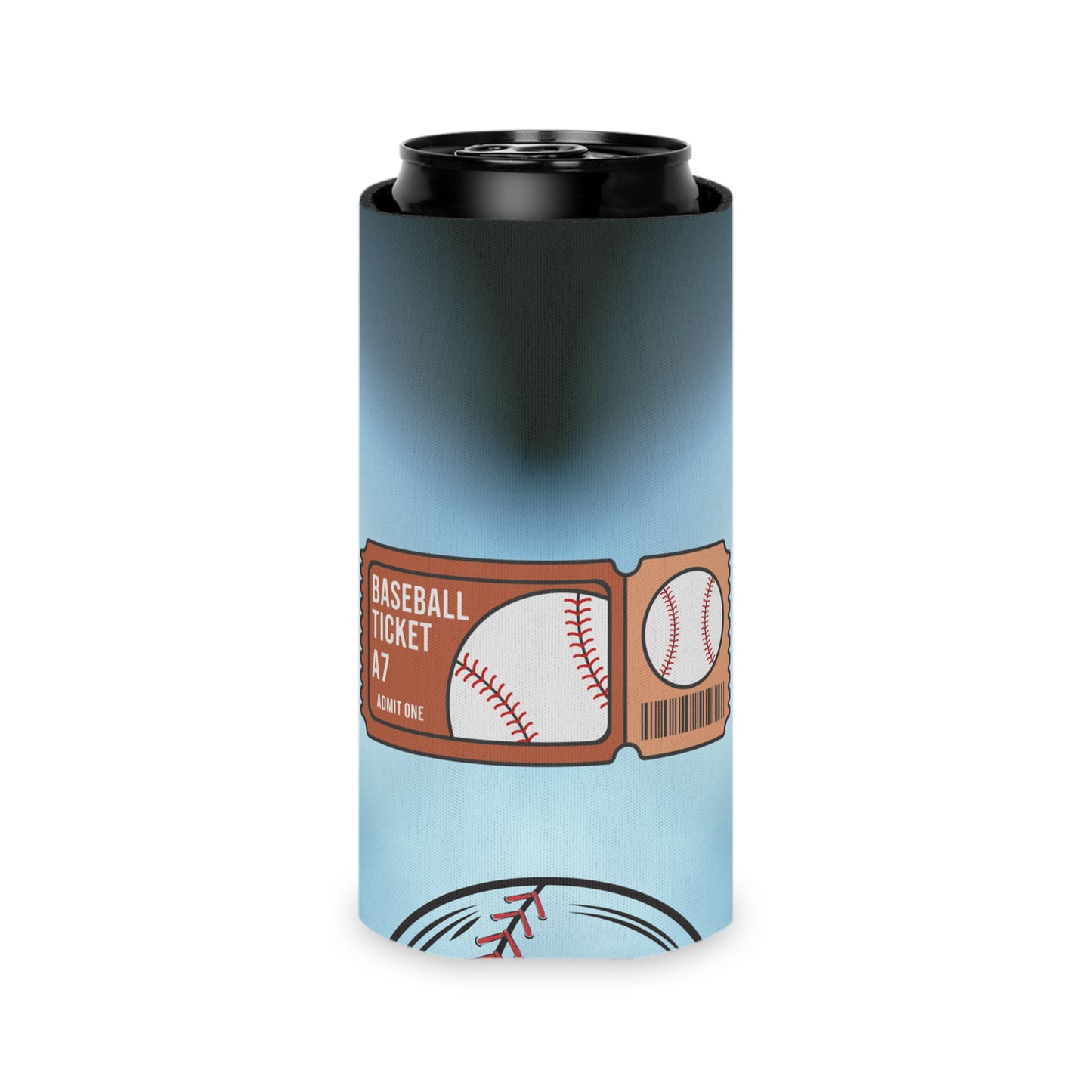 Baseball Ticket Can Cooler, Fun Drink Sleeve for Tailgates, Sports Events, Unique Gift for Fans, Outdoor BBQ, Summer Parties